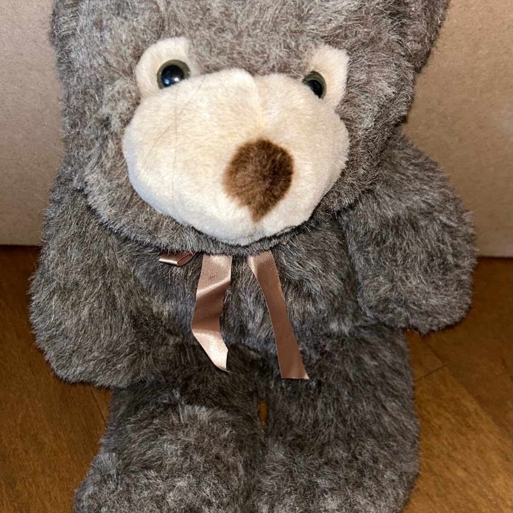 Vintage Kids of America Corp 18" Plush Bear with Eyes & Bow Tie, Polyester Vtg